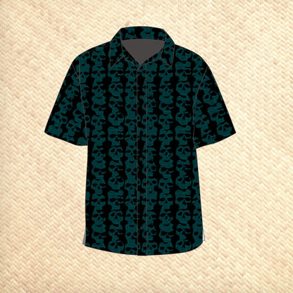 'Wall of Skulls' Modern Fit with Flex Button-Up Shirt - Unisex - Ready to Ship!