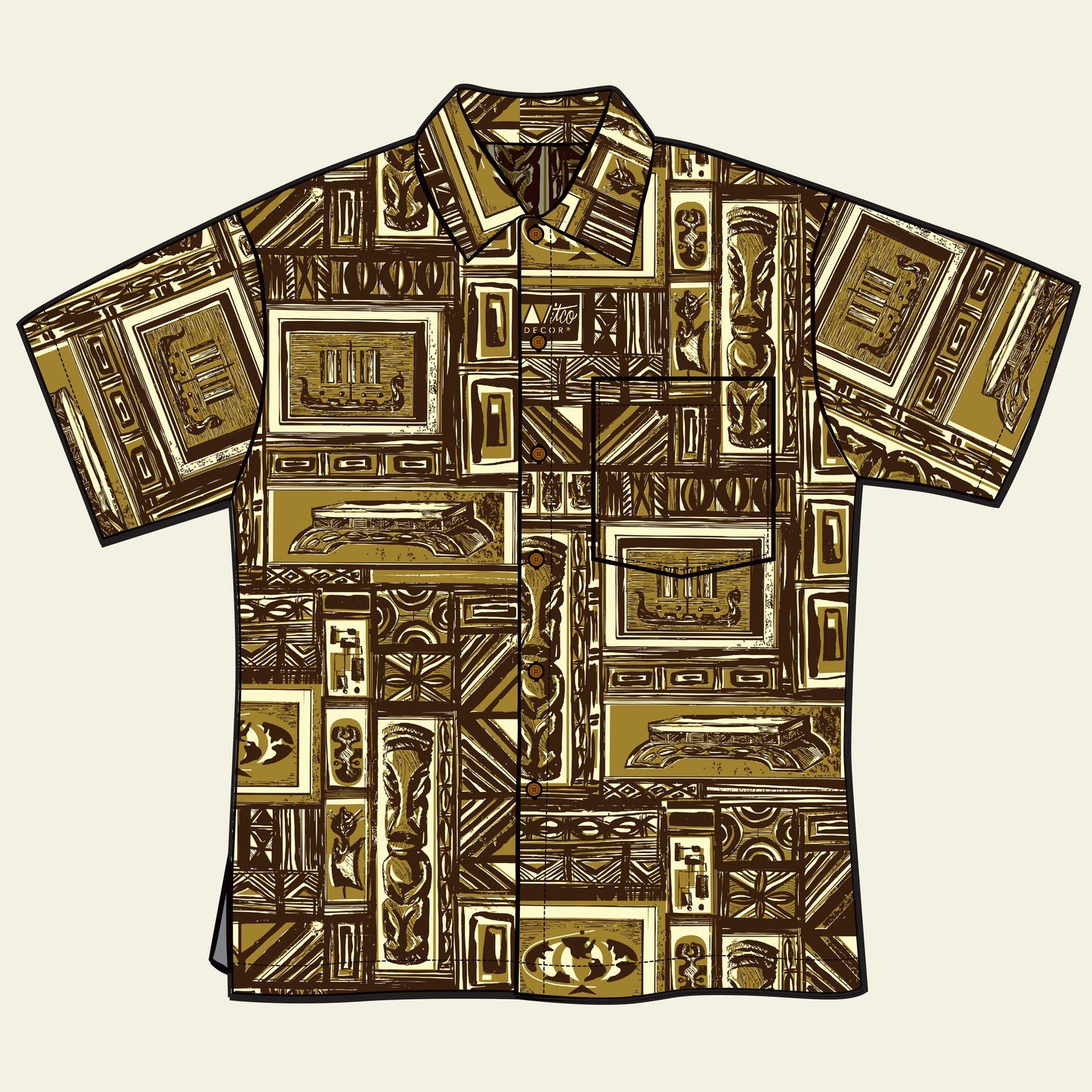 Witco Decor's 'Westenhaver Tapa' Classic Aloha Button-Up Shirt - Unisex - Ready to Ship!