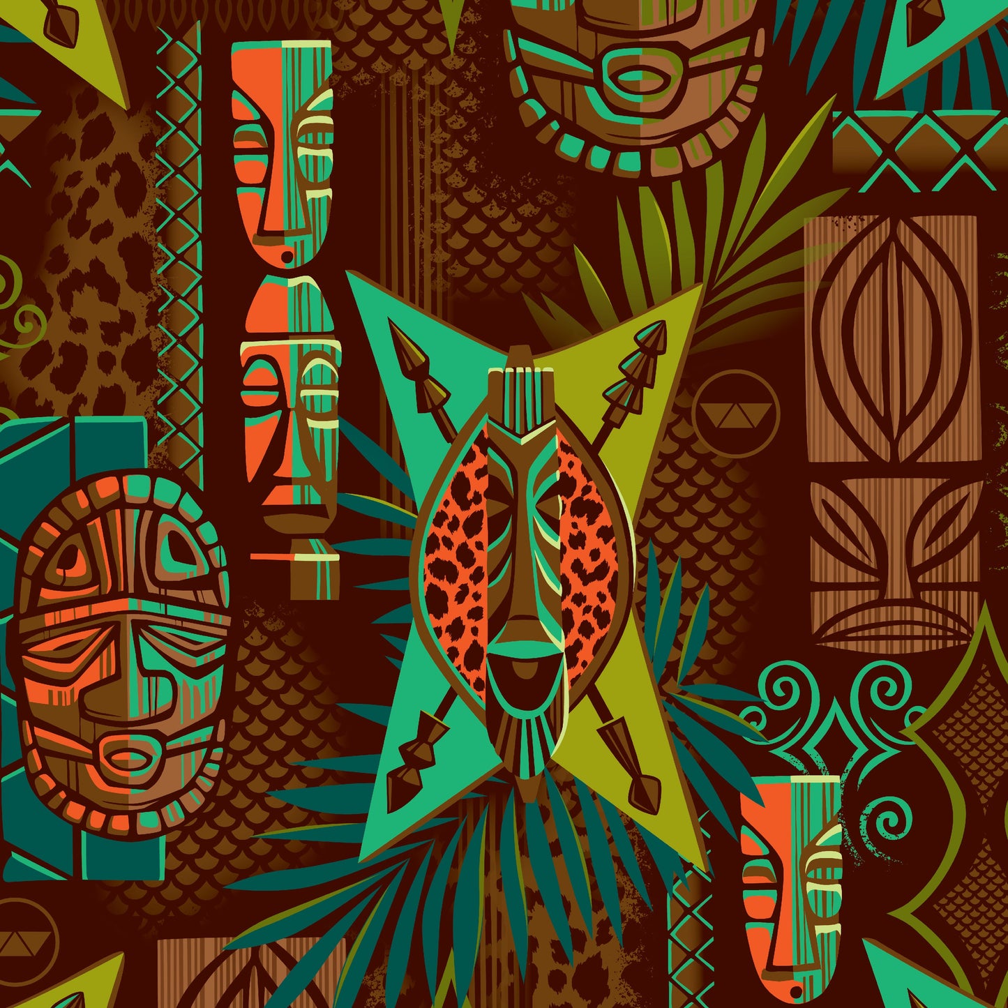 Witco Decor's 'Jungle Modern' Classic Aloha Button-Up Shirt - Womens - Ready to Ship!  (FREE SHIPPING in U.S.)