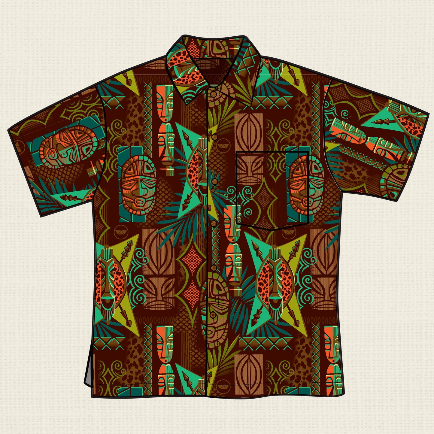 Witco Decor's 'Jungle Modern' Classic Aloha Button-Up Shirt - Unisex - Ready to Ship! (FREE SHIPPING in U.S.)