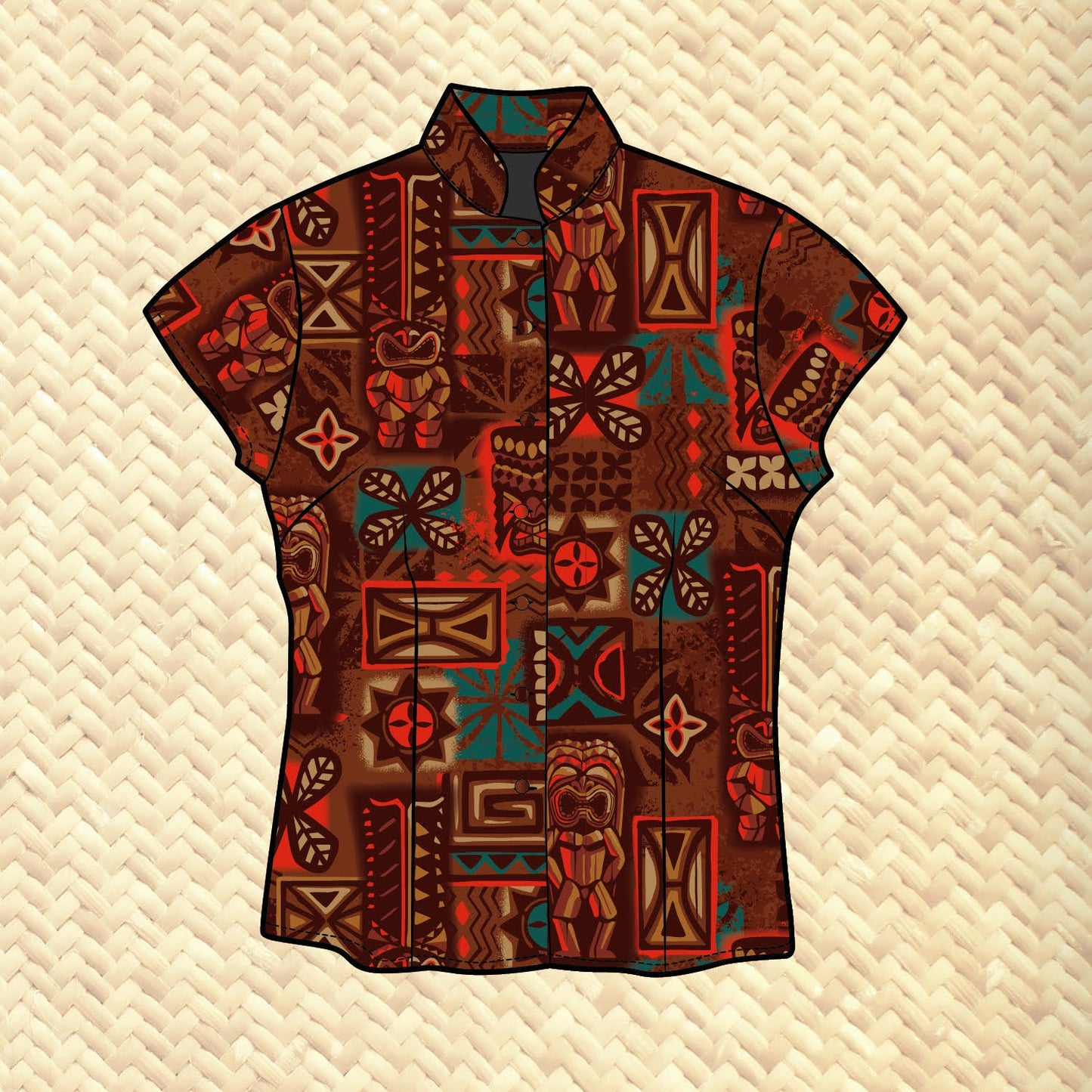 TikiLand Mug Society Exclusive: 'Hoaloha Classic' - Classic Aloha Button-Up Shirt - Womens - Ready to Ship!