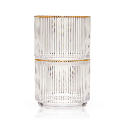 Viski Meridian Crystal Lowball Tumblers Set of 2