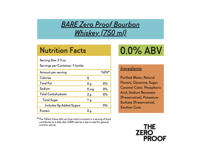 BARE Zero Proof Bourbon Whiskey (750 ml)