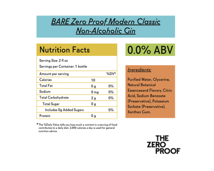 BARE Zero Proof Modern Classic Gin (750 ml)