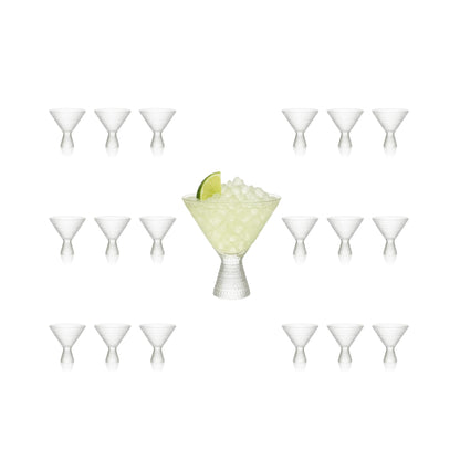 Lemonsoda - Clear Hobnail Martini Glasses - Embossed Martini Glasses - 9oz