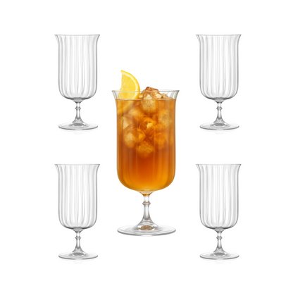 Lemonsoda - Rims Orient-Coupe Gin Sour/Long Island Ribbed Cocktail Glasses - (Deco)(11.5oz / 340mL)