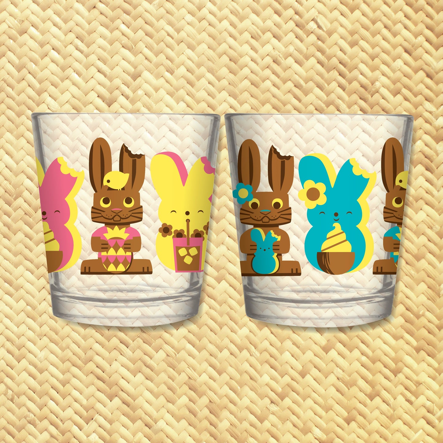 Jeff Granito's 'Marshmallow Bunnies' Mai Tai Cocktail Glass (1) - Ready to Ship!