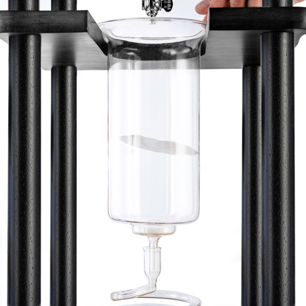 Yama Glass Cold Brew Tower – Black Straight Frame – 25 Cup (100 oz)