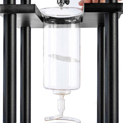 Yama Glass Cold Brew Tower – Black Straight Frame – 25 Cup (100 oz)