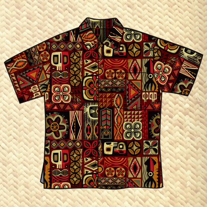 Jeff Granito's 'Geo Kapa' Classic Aloha Button-Up Shirt - Unisex - Ready to Ship! (FREE SHIPPING in U.S.)
