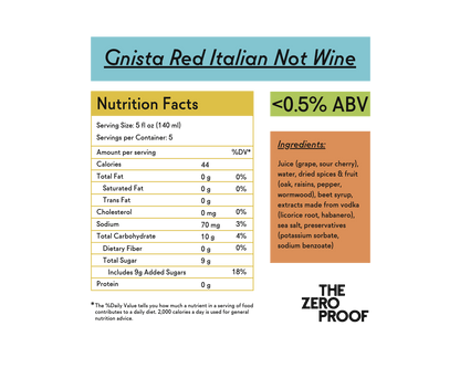 Gnista Red Italian Non-Alcoholic Wine