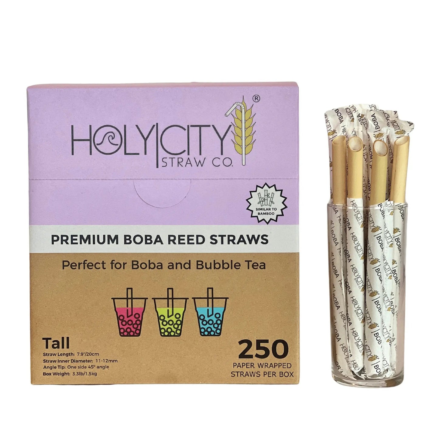 7.9" Wrapped Boba Reed Straws