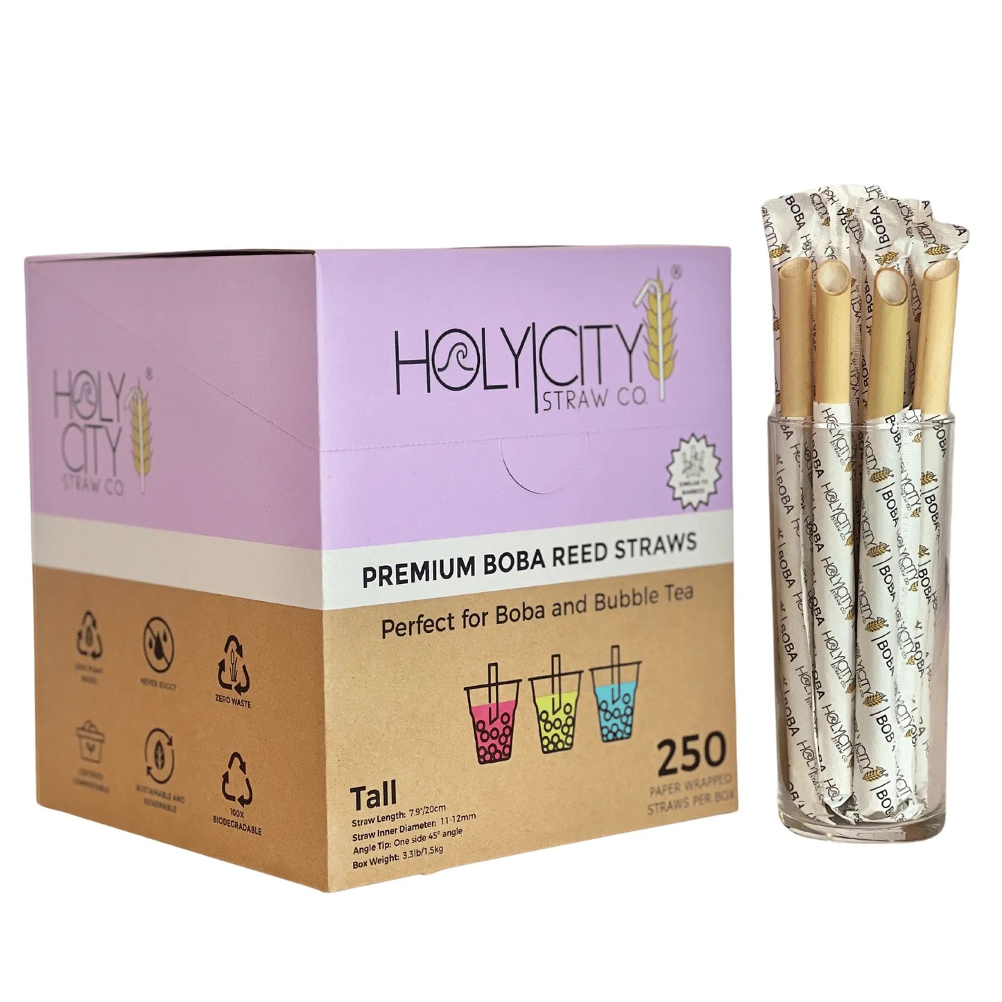 7.9" Wrapped Boba Reed Straws