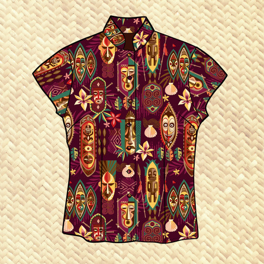 TikiLand Day 2023 'Spirit of Tiki' - Classic Aloha Button-Up Shirt - Womens - Ready to Ship!