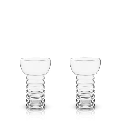 Viski Pacific Crystal Pearl Diver Glasses Set of 2