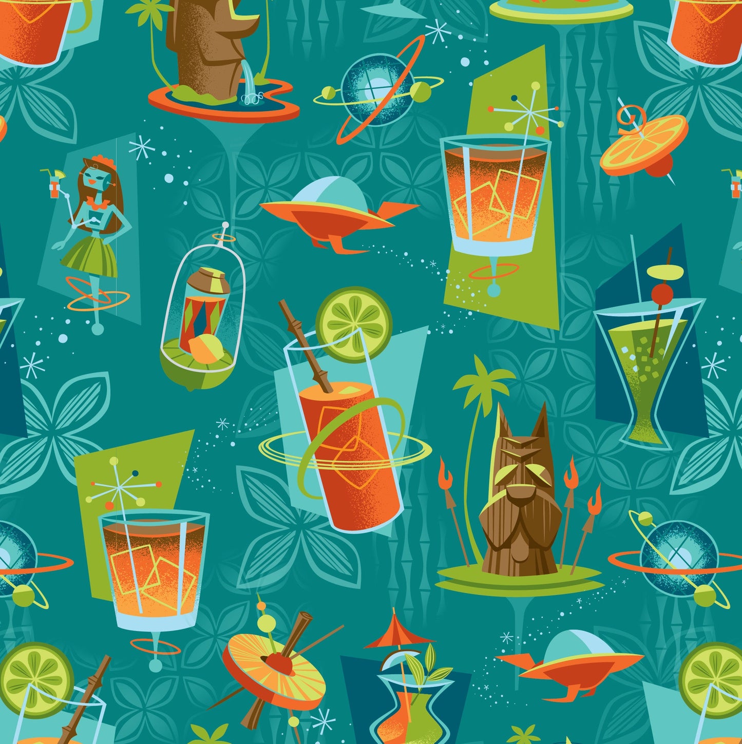 Jeff Granito's 'Cosmic Cocktails' Modern Fit with Flex Button-Up Shirt - Unisex - Ready to Ship! (FREE SHIPPING in U.S.)