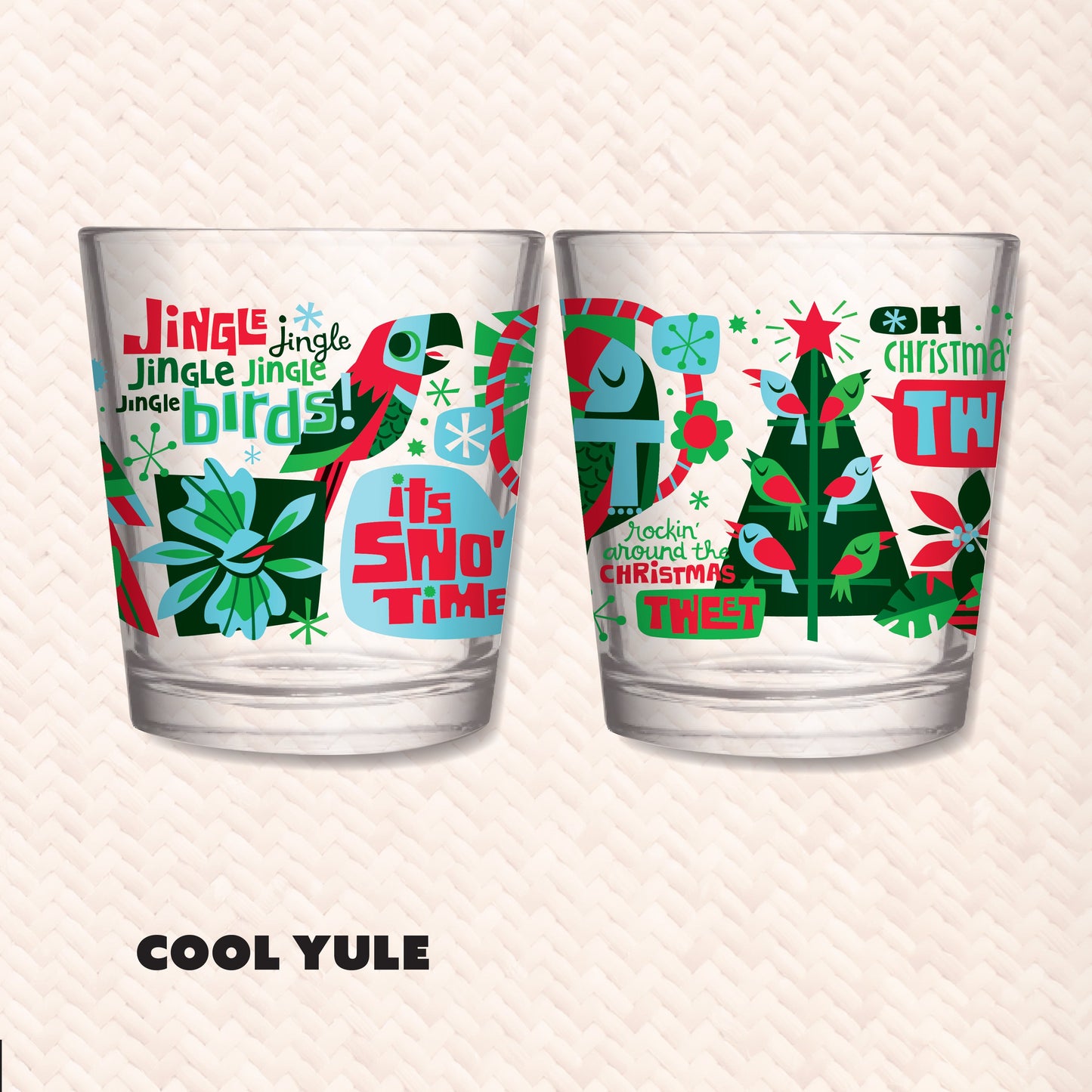 Jeff Granito's 'Jingle Birds' Mai Tai Cocktail Glass (1) - Ready to Ship!