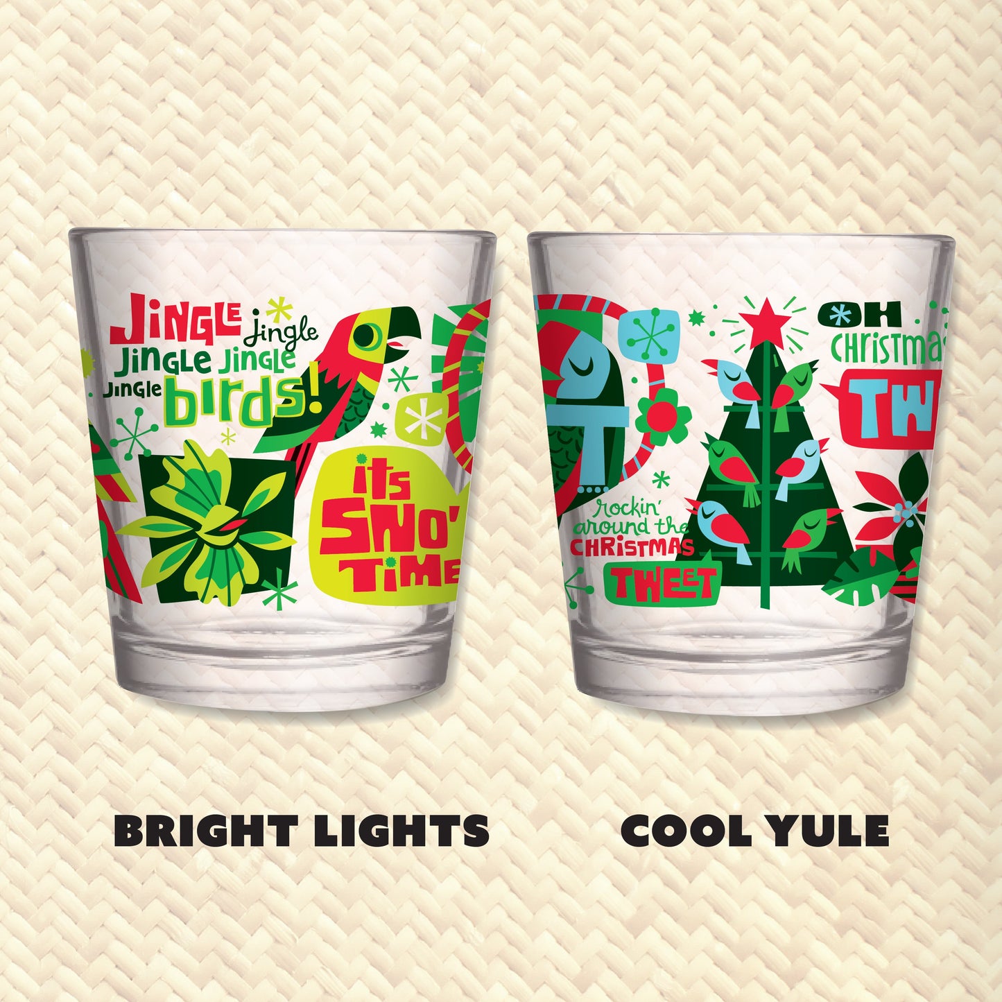 Jeff Granito's 'Jingle Birds' Mai Tai Cocktail Glass (1) - Ready to Ship!