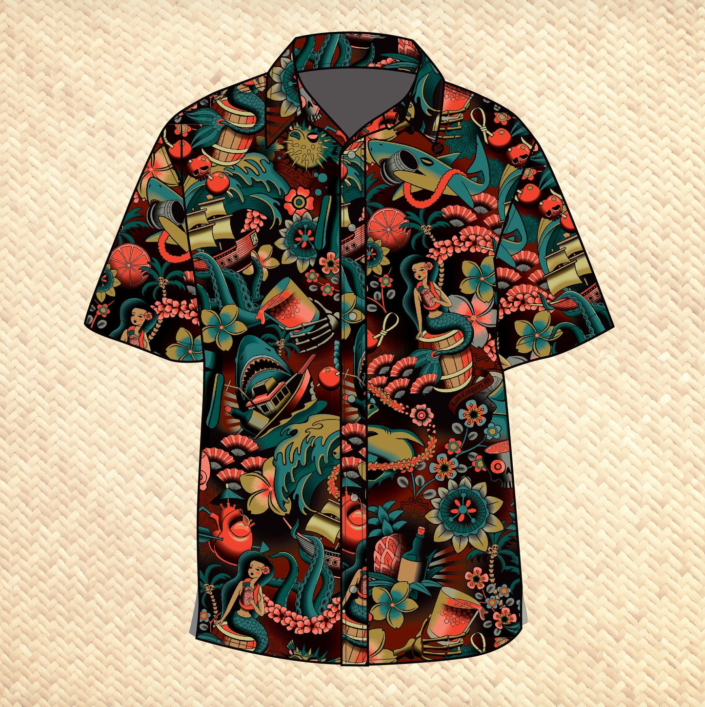 Jeff Granito's 'Rum Conquers All' Modern Fit Button-Up Shirt - Unisex - Ready to Ship!