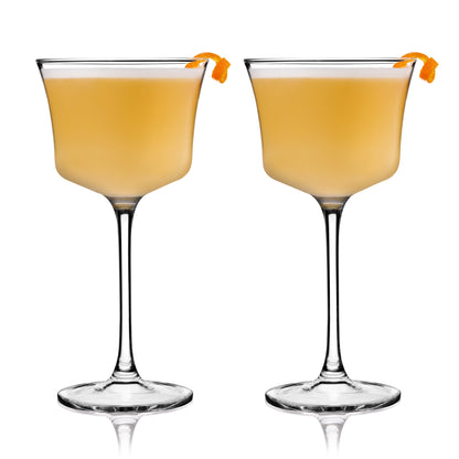 Viski Raye Angled Crystal Sour Glasses Set of 2