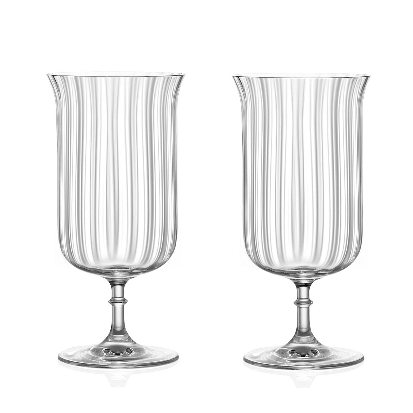 Lemonsoda - Rims Orient-Coupe Gin Sour/Long Island Ribbed Cocktail Glasses - (Deco)(11.5oz / 340mL)