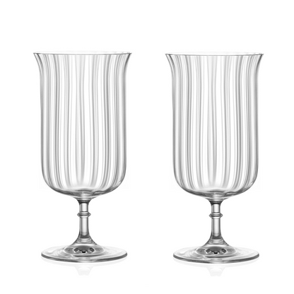 Lemonsoda - Rims Orient-Coupe Gin Sour/Long Island Ribbed Cocktail Glasses - (Deco)(11.5oz / 340mL)