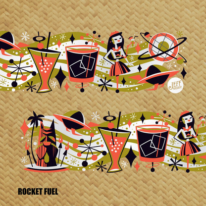 Jeff Granito's 'Cosmic Cocktails' Mai Tai Cocktail Glass (1) - Ready to Ship!