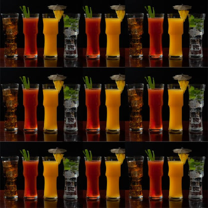 Lemonsoda - Tall Napoli Hurricane Cocktail Glasses - Handcrafted Cocktail Glass Set (15oz)