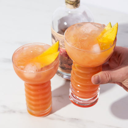 Viski Pacific Crystal Pearl Diver Glasses Set of 2