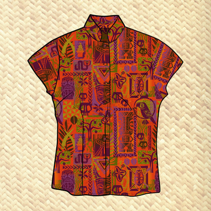 TikiLand Day 2022 'Tropical Escape' - Classic Aloha Button-Up Shirt - Womens - Ready to Ship!